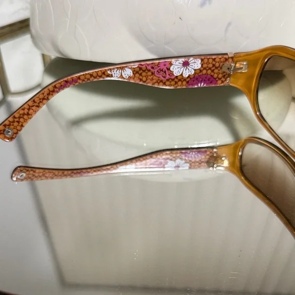 Coach Sarah S4 Floral Brown Sunglasses with Case NEW Coach Sunglass Case In Signature Canvas With Floral  main image 4